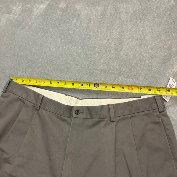NWT Brooks Brothers Mens Advantage Chino Elliott Gray Dress Pants 42x32 Pleated - Picture 8 of 14
